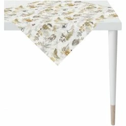 Aktion ⌛ Apelt 🎄 Christmas Glam 4707 Mitteldecke - 85x85 Cm - Natur/goldfarben/grau 🎁