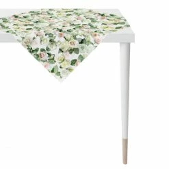 Billig 👍 Apelt Mitteldecke 🌞 Summergarden 1624 - 100x100 Cm - Weiß/rose ⭐