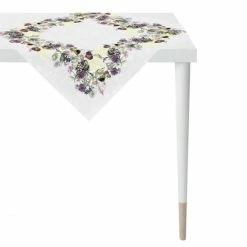 Schlussverkauf 👍 Apelt 2714 Mitteldecke - 88x88 Cm - Natur / Lila / Aubergine 🥰