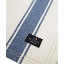 Schlussverkauf 🔔 LEXINGTON Icons Cotton Herringbone Striped Tischdecke - 150x250 Cm - White-blue 😍 -Pichler Shop unnamed file 464