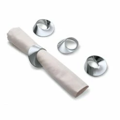 Rabatt 🧨 Philippi Swirl Serviettenringe 4er-Set - 4 Stück à Ø 3,3 Cm - Nickel Poliert 🤩