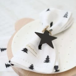 Budget ❤️ Eulenschnitt Tannen Servietten 4er Set - 4 Servietten à 45x45 Cm - Weiß/schwarz 😍 -Pichler Shop unnamed file 870