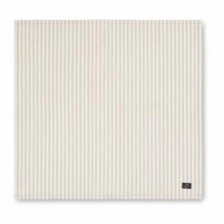 Brandneu ✨ LEXINGTON Icons Cotton Herringbone Striped Serviette - 50x50 Cm - Beige-white ✔️